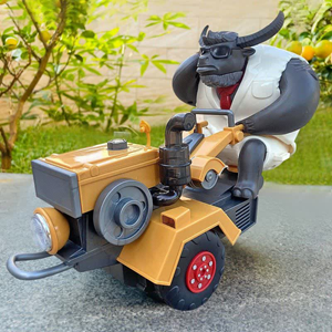 اسباب بازی ماشین چمن زن نارنجی و گاو باغبان MR.Cow Funny Tractor toy_اسباب بازی